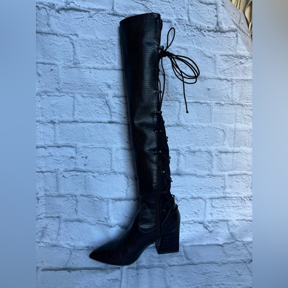 Journee Collection Women's Valorie Wide Calf Boots Croc - Picture 9 of 9